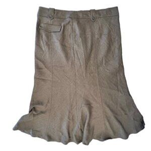 NWT Worthington Women's Maxi Skirt Brown Size 18 A-Line Lined High Waist Ruffled